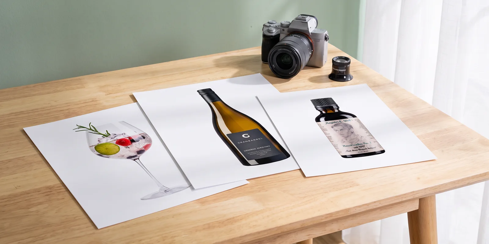 Fotografie: Produktfotos als Abzüge mit Kamera und Lupe